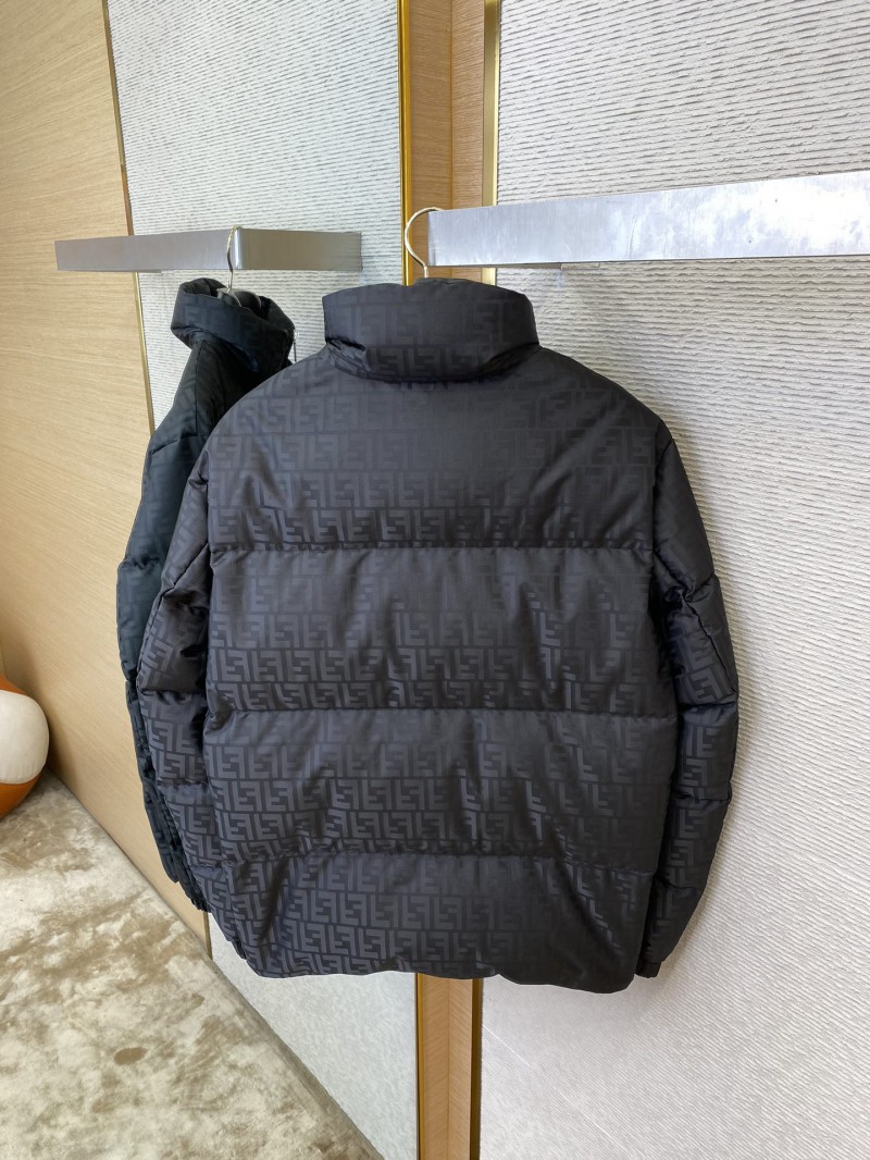 Fendi Full Printed Rubber Label Down Jacket Black 7