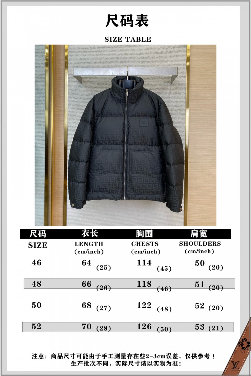 Fendi Full Printed Rubber Label Down Jacket Black 9