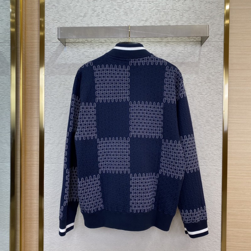 LV Checkered Knit Jacket Coat 1