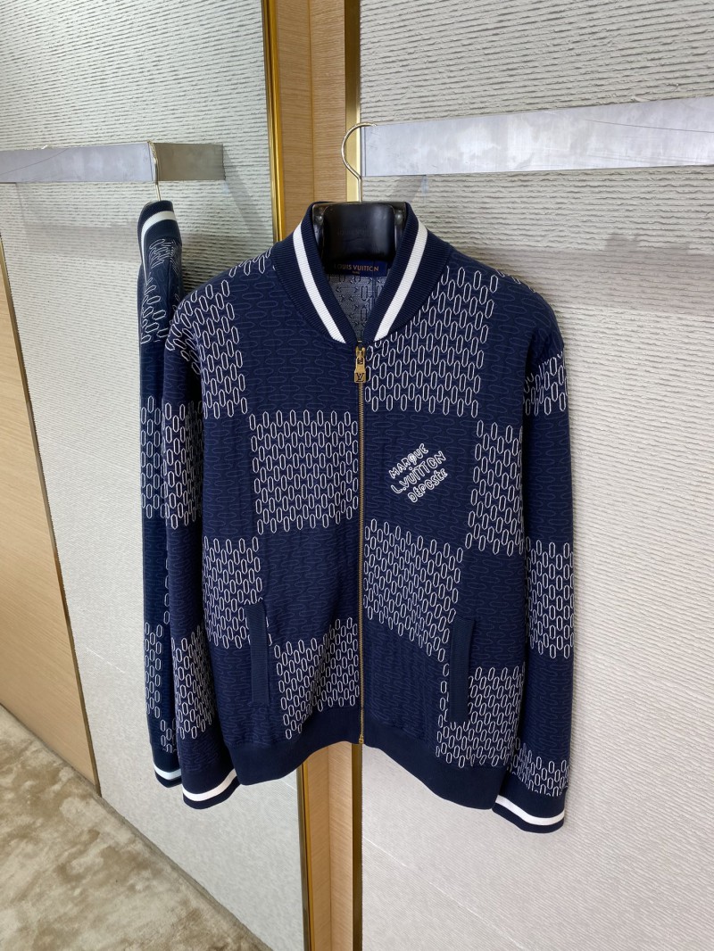 LV Checkered Knit Jacket Coat 6