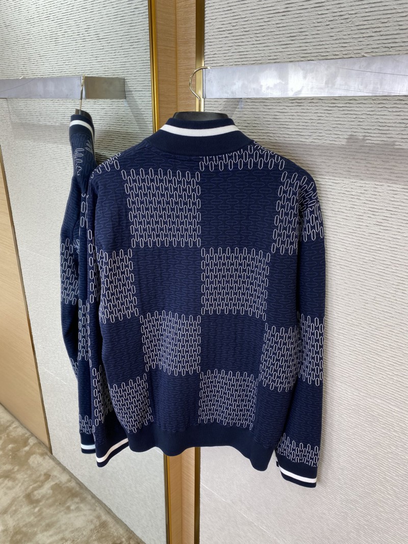LV Checkered Knit Jacket Coat 7
