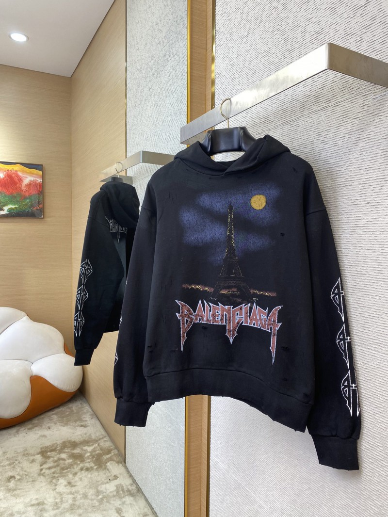 Balenciaga Eiffel Tower Print Hooded Sweatshirt 2