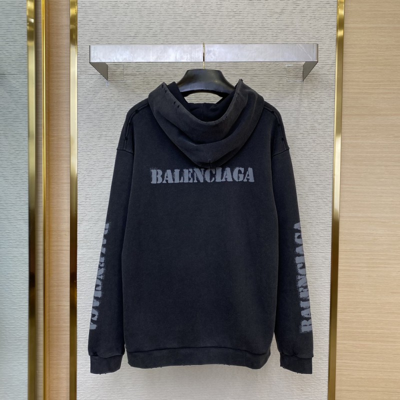 Balenciaga Blurred Letter Print Hooded Sweatshirt 1