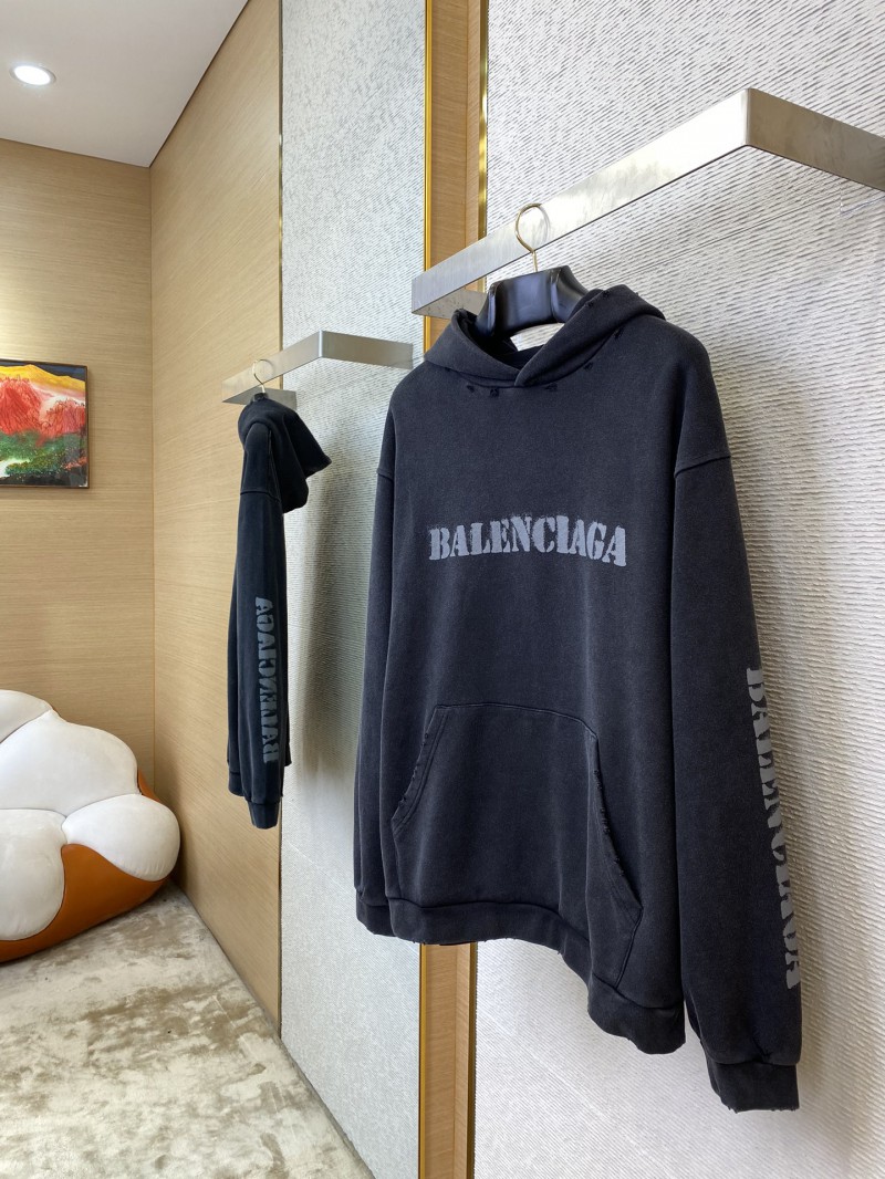 Balenciaga Blurred Letter Print Hooded Sweatshirt 2
