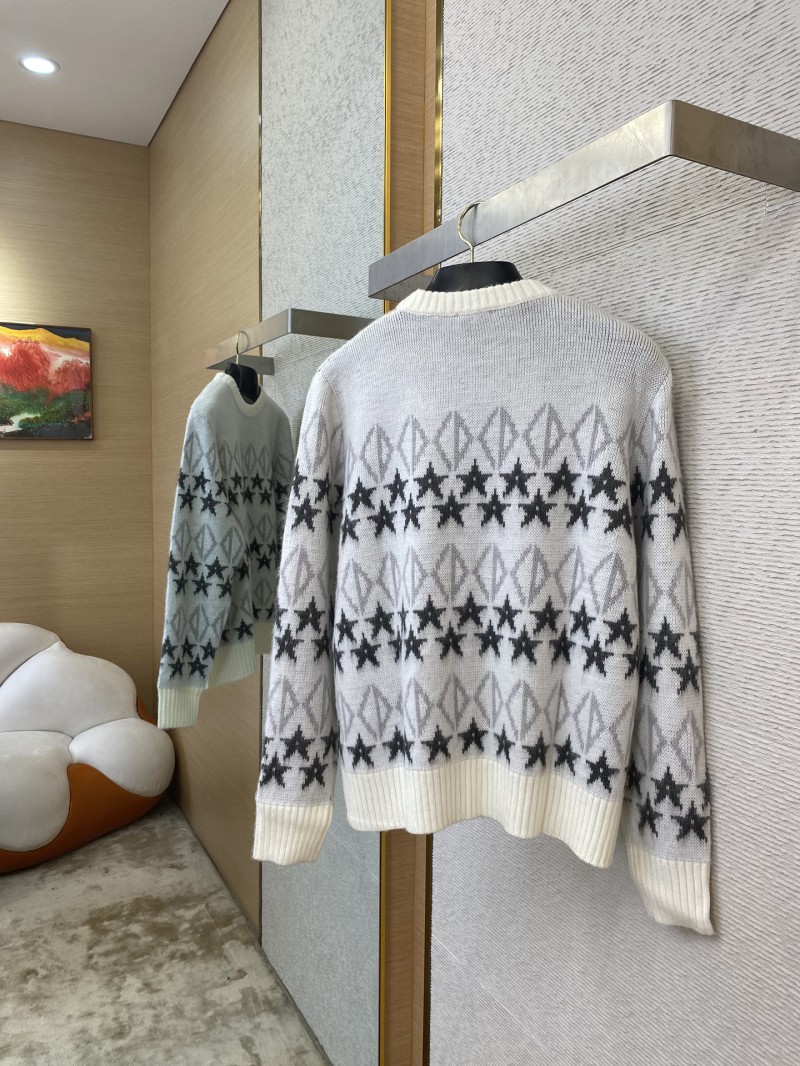 Dior Colour Block Pentagram Jacquard Wool Crew Neck Sweater 3