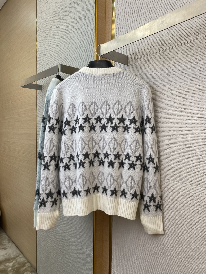 Dior Colour Block Pentagram Jacquard Wool Crew Neck Sweater 4