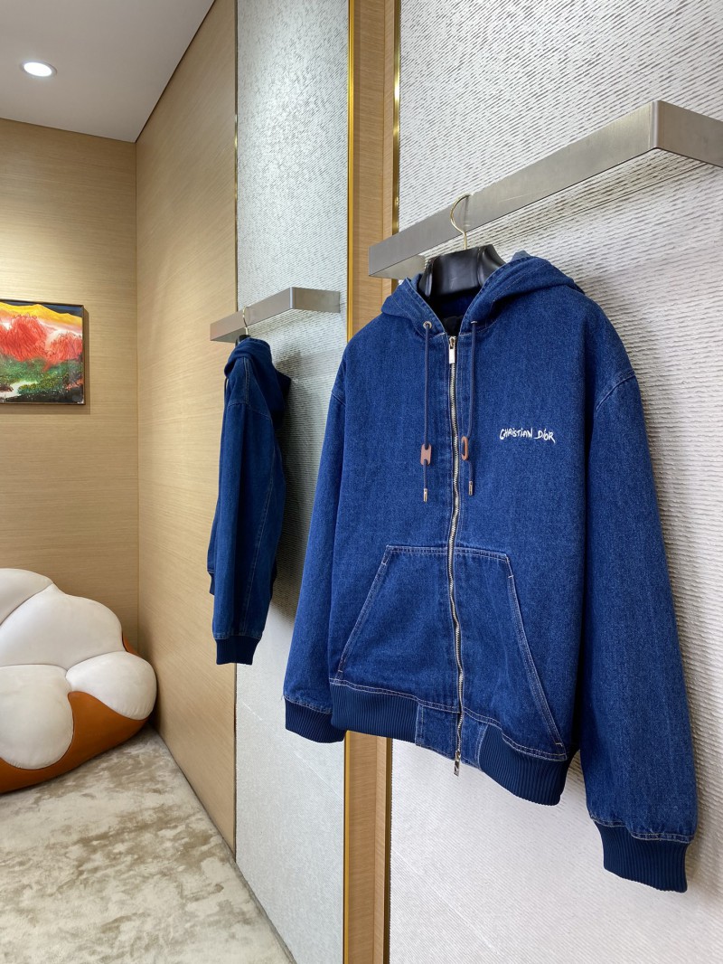 Dior embroidered hooded denim jacket 2