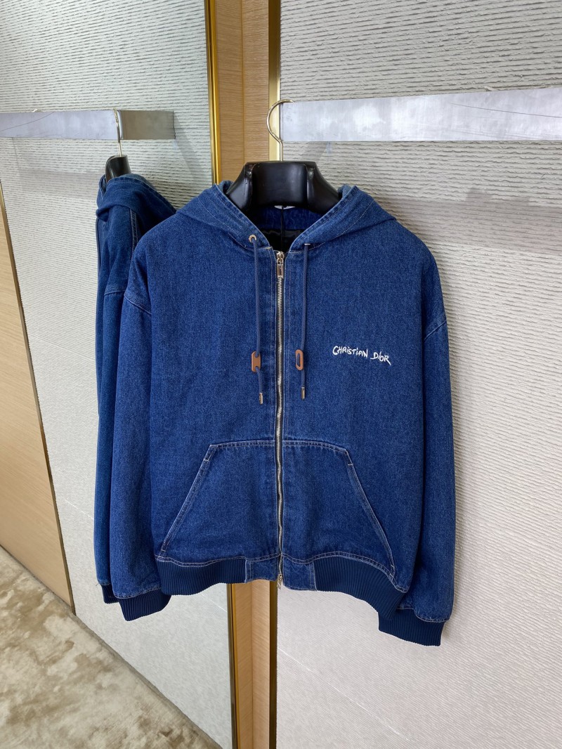 Dior embroidered hooded denim jacket 5