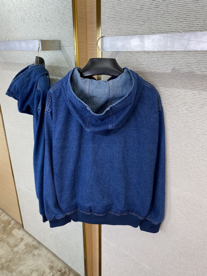 Dior embroidered hooded denim jacket 6