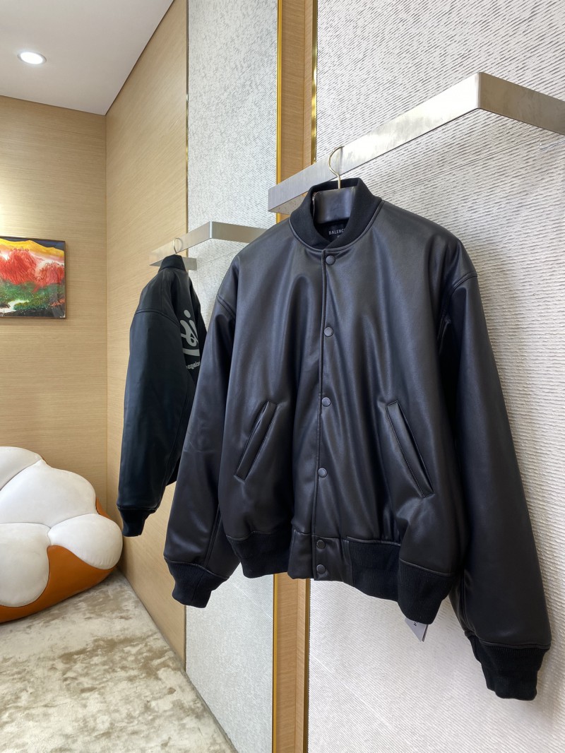 Balenciaga Letter Logo Leather Jacket Jacket 2