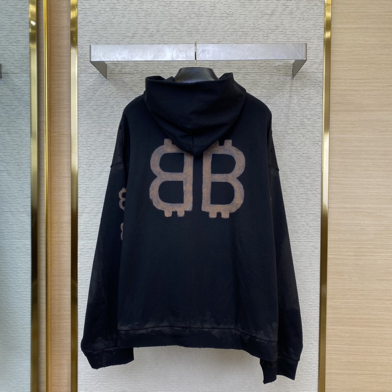 Balenciaga Logo Print Hooded Sweatshirt 1