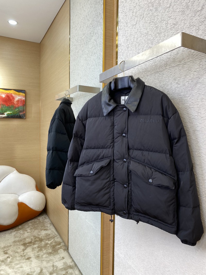 Miu Miu Logo Lapel Down Coat Jacket 2