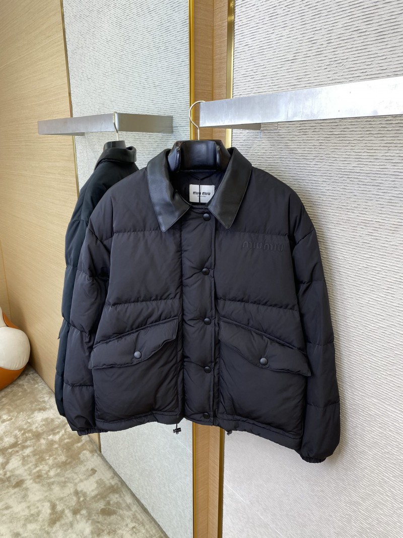 Miu Miu Logo Lapel Down Coat Jacket 6