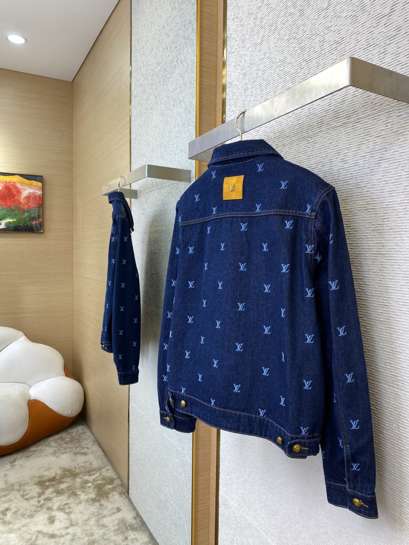 LV logo embroidered denim jacket 3