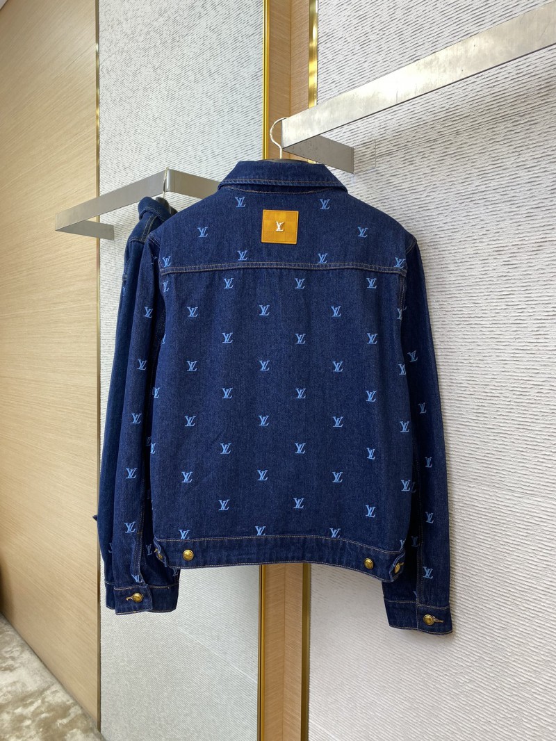 LV logo embroidered denim jacket 5