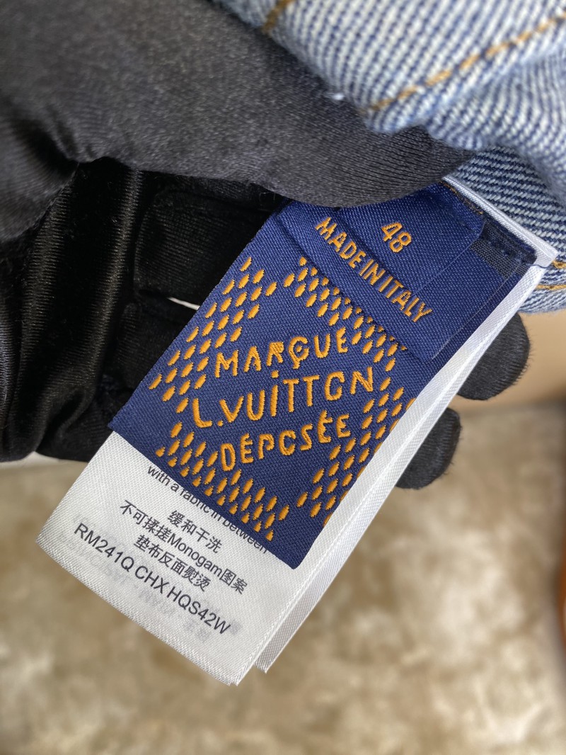 LV logo embroidered denim jacket 8