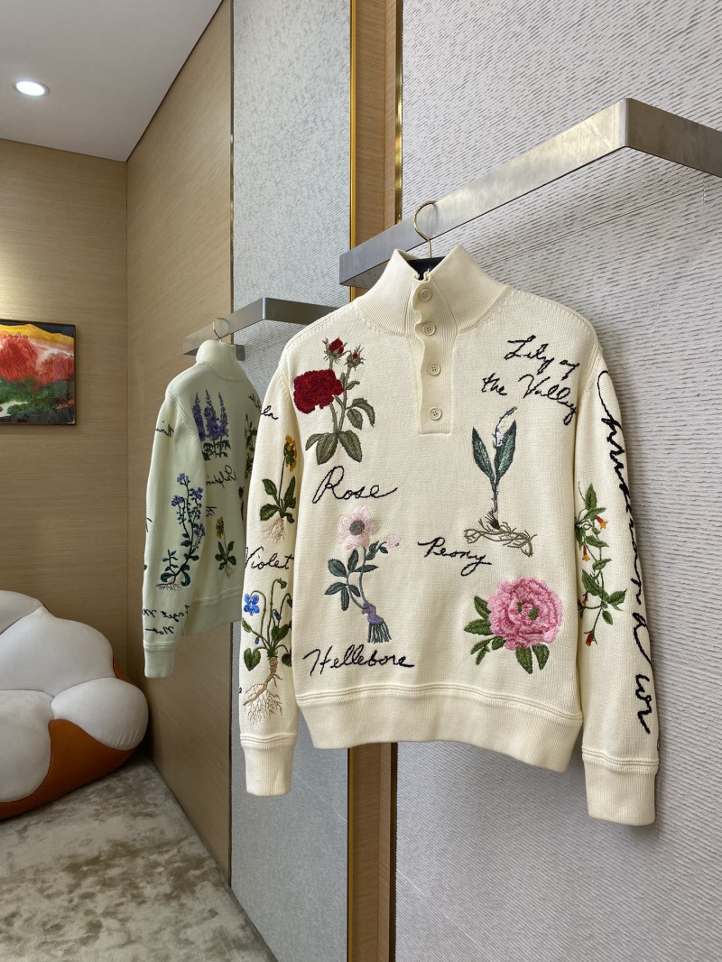 Dior floral embroidered stand-up jumper 2