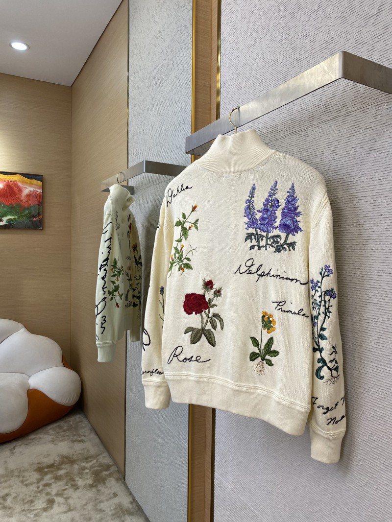 Dior floral embroidered stand-up jumper 3