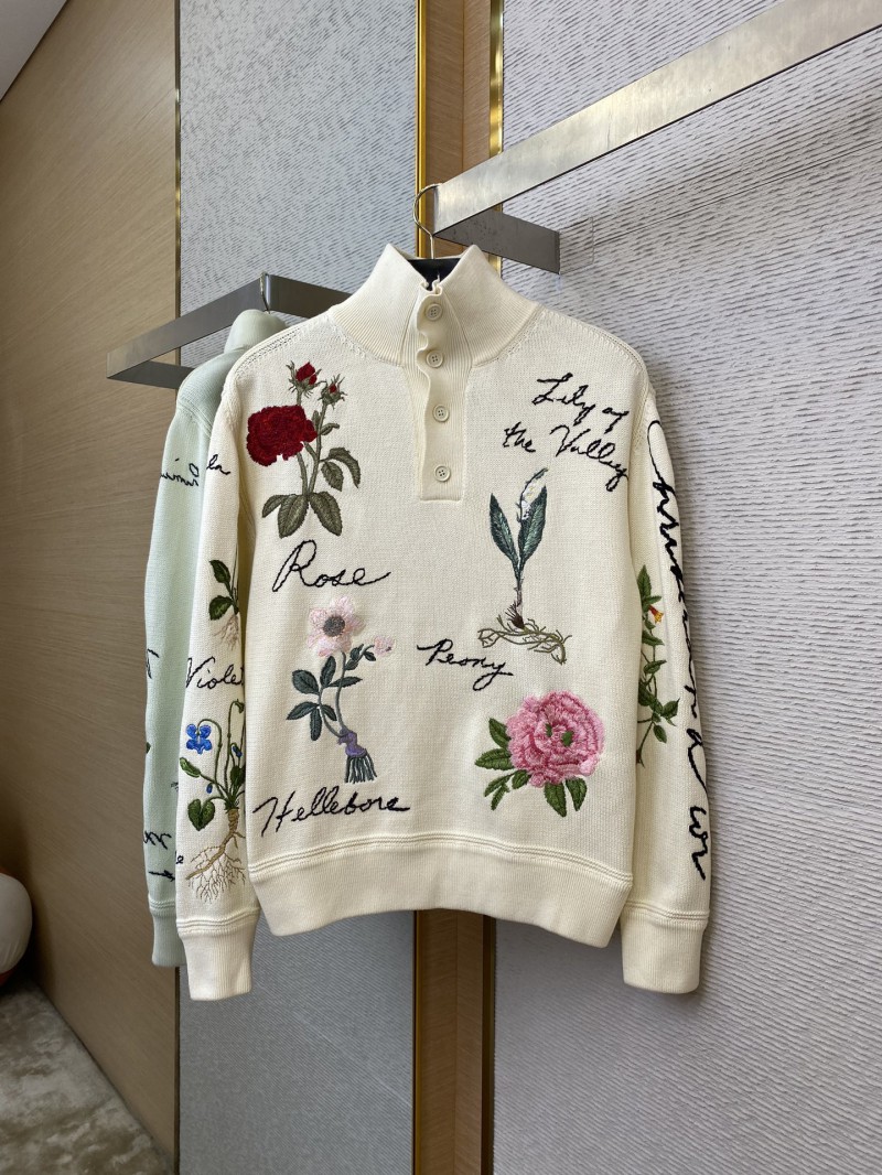 Dior floral embroidered stand-up jumper 4