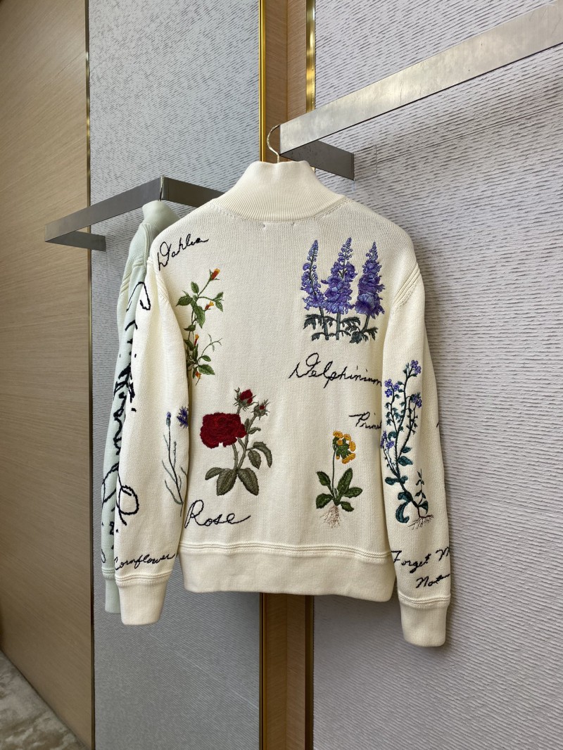 Dior floral embroidered stand-up jumper 5