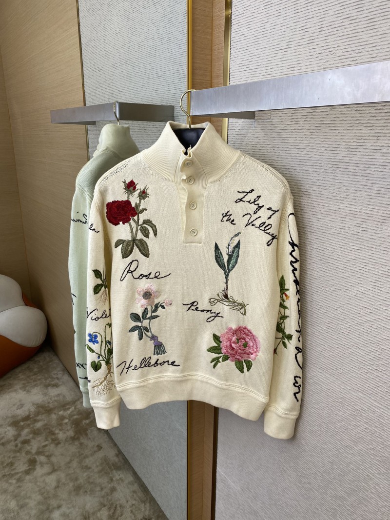 Dior floral embroidered stand-up jumper 6