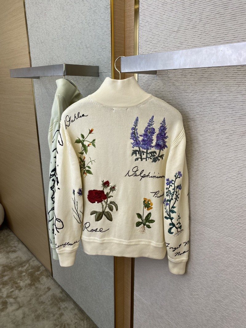 Dior floral embroidered stand-up jumper 7
