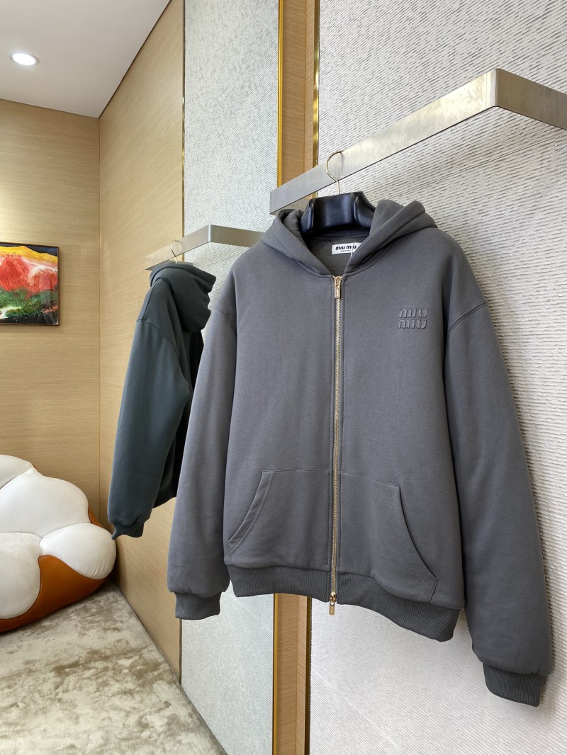 Miu Miu Logo Hooded Jacket Coat 2
