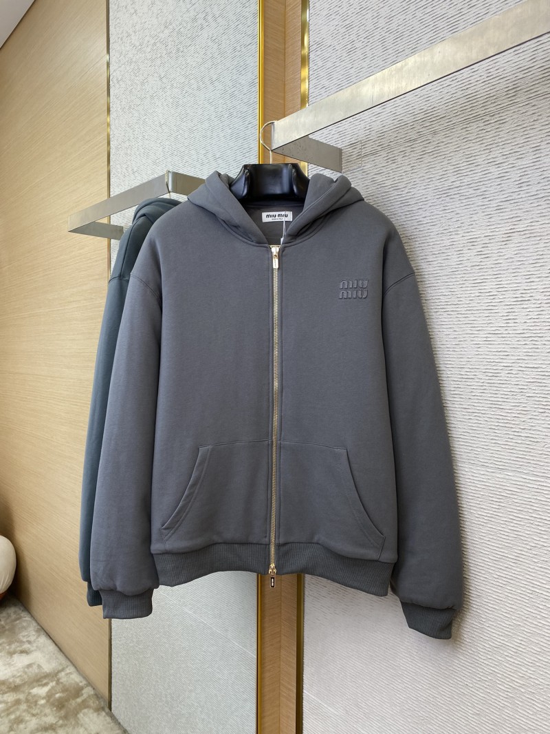 Miu Miu Logo Hooded Jacket Coat 4