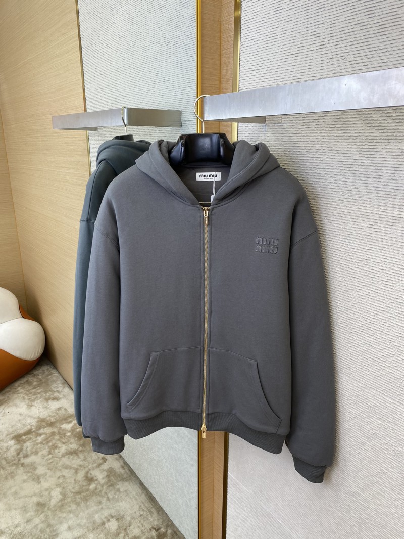 Miu Miu Logo Hooded Jacket Coat 6