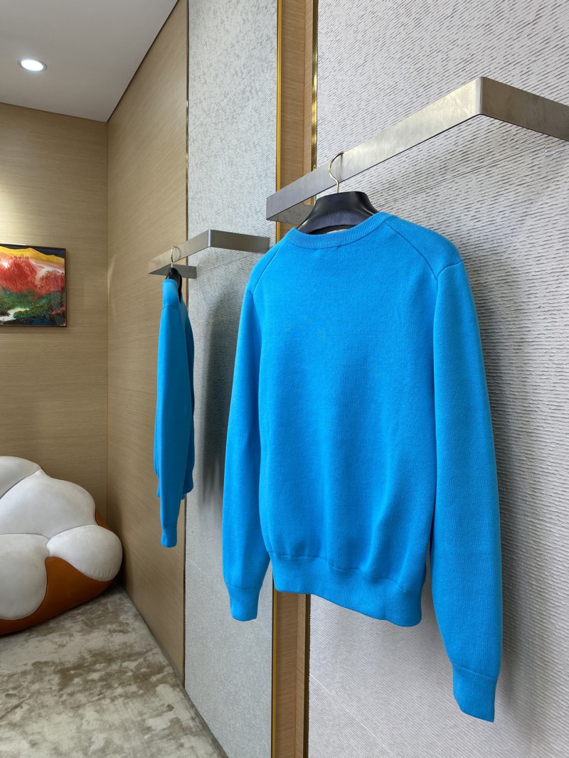 Dior Appliquéd Crew Neck Sweater Blue 3