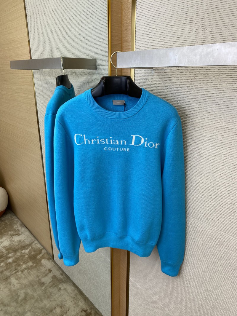 Dior Appliquéd Crew Neck Sweater Blue 6