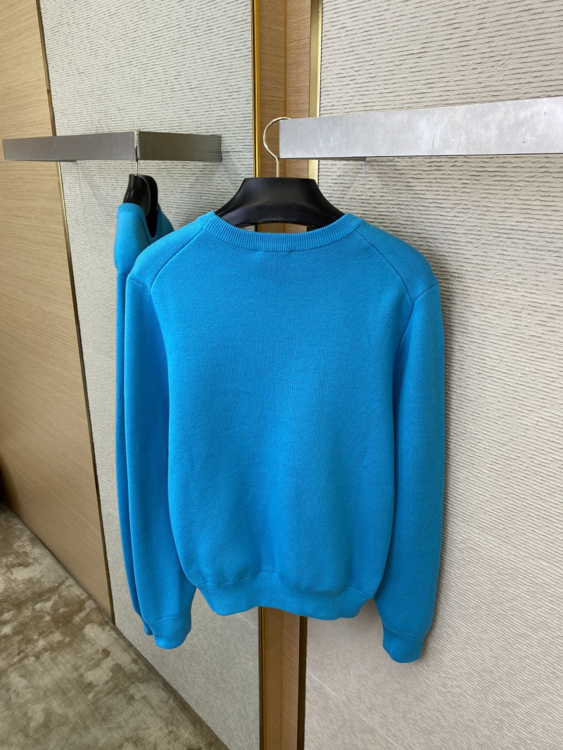 Dior Appliquéd Crew Neck Sweater Blue 7