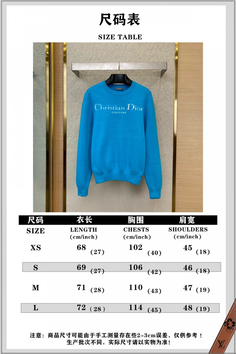 Dior Appliquéd Crew Neck Sweater Blue 9