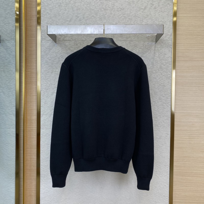 Dior Appliqué Crew Neck Sweater Black 1