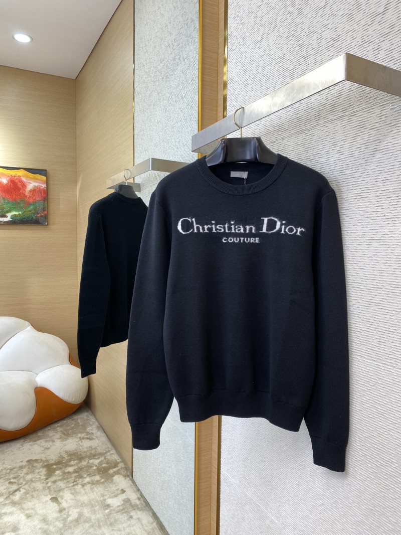 Dior Appliqué Crew Neck Sweater Black 2