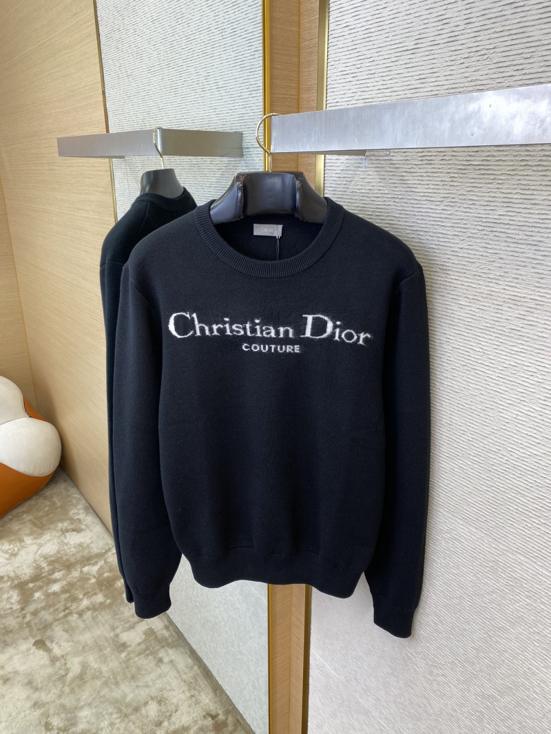 Dior Appliqué Crew Neck Sweater Black 6