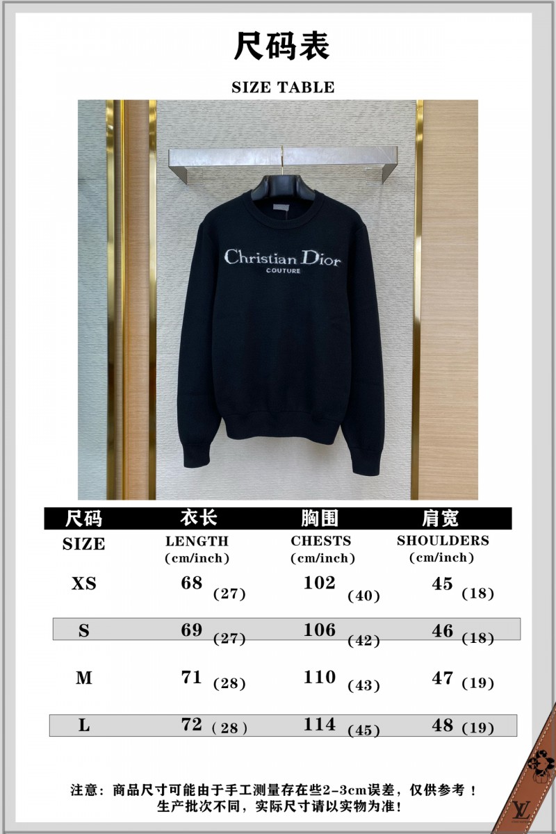 Dior Appliqué Crew Neck Sweater Black 9