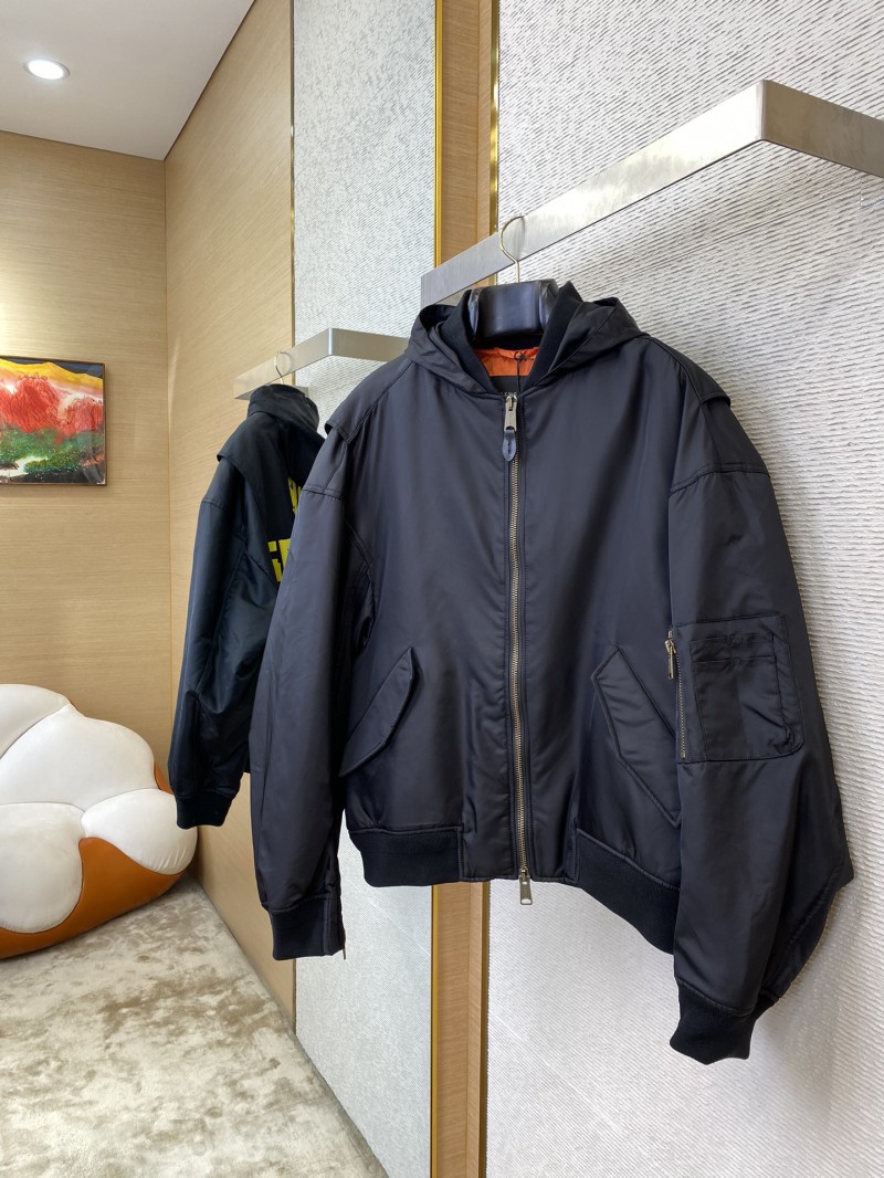 Balenciaga Tape Print Hooded Aviator Jacket 2