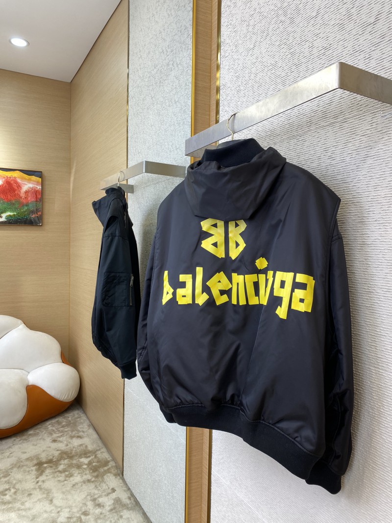 Balenciaga Tape Print Hooded Aviator Jacket 3