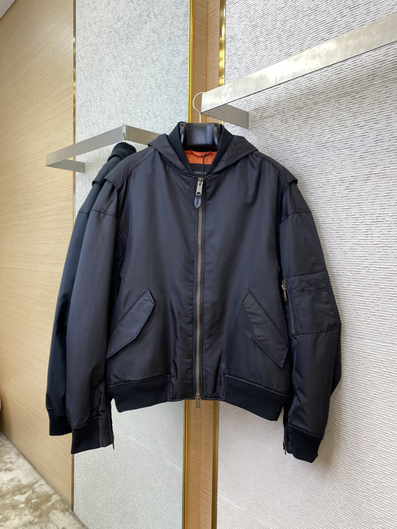Balenciaga Tape Print Hooded Aviator Jacket 4