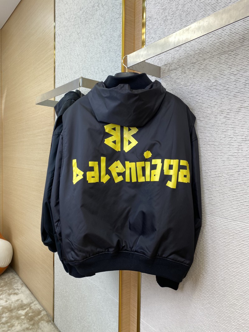 Balenciaga Tape Print Hooded Aviator Jacket 5