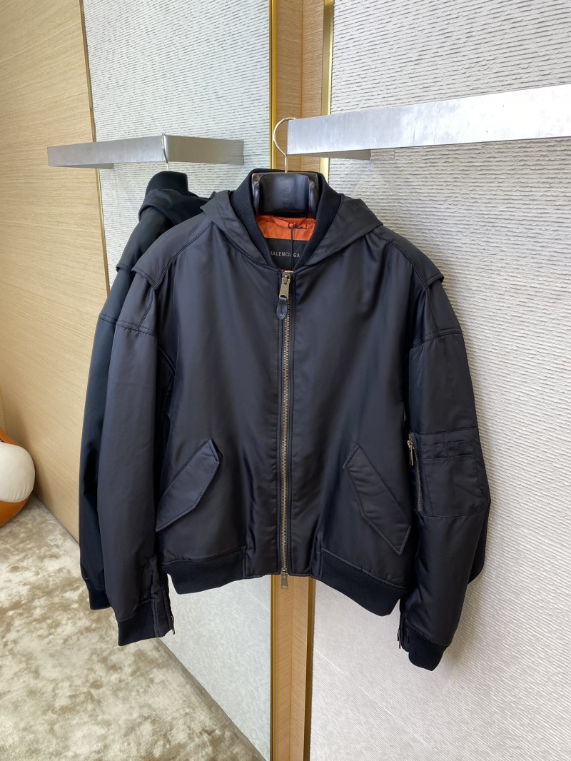 Balenciaga Tape Print Hooded Aviator Jacket 6