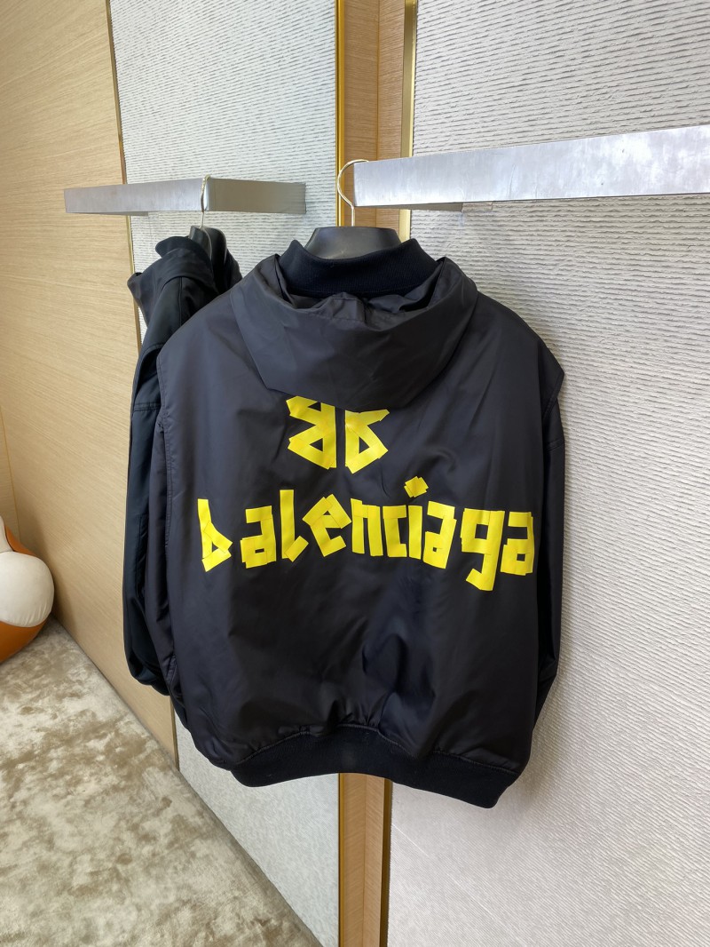 Balenciaga Tape Print Hooded Aviator Jacket 7