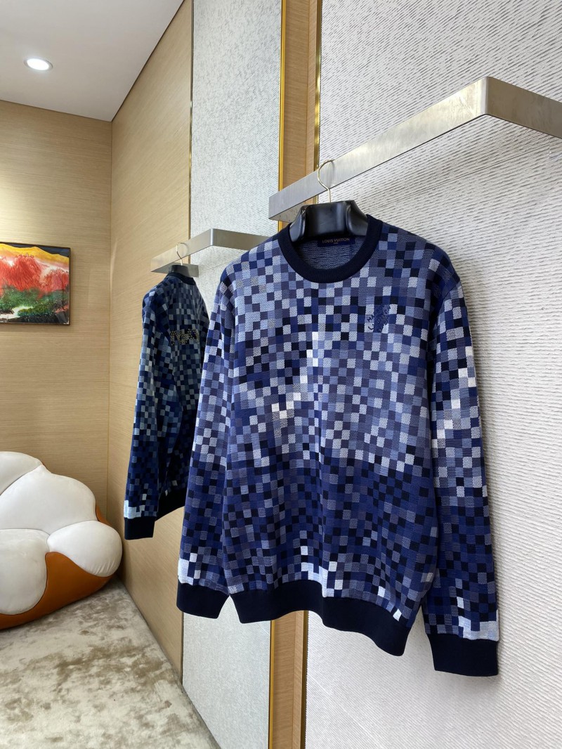 LV Gradient Mosaic Checkerboard Studded Crew Sweatshirt 2