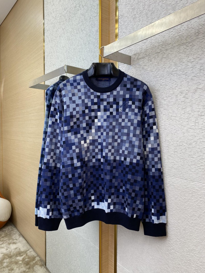 LV Gradient Mosaic Checkerboard Studded Crew Sweatshirt 4