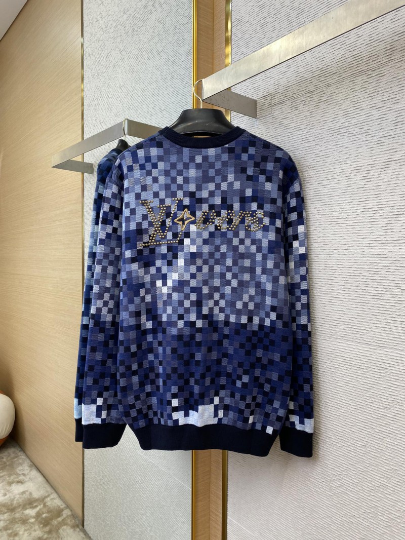 LV Gradient Mosaic Checkerboard Studded Crew Sweatshirt 5