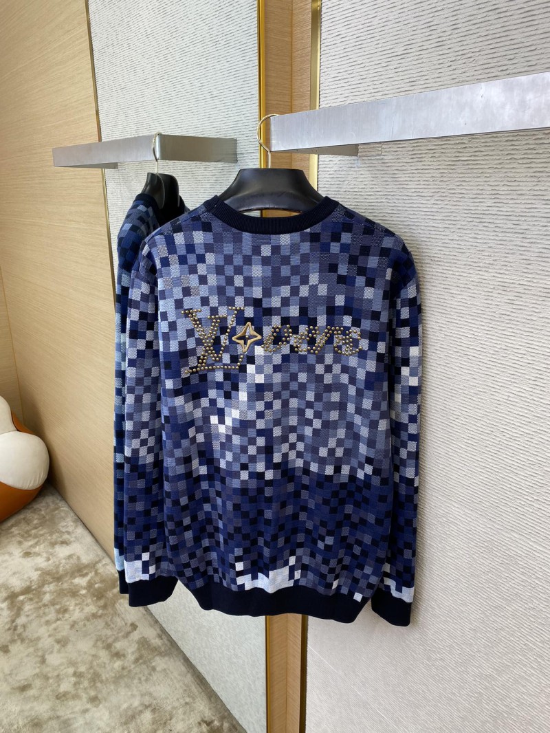 LV Gradient Mosaic Checkerboard Studded Crew Sweatshirt 7
