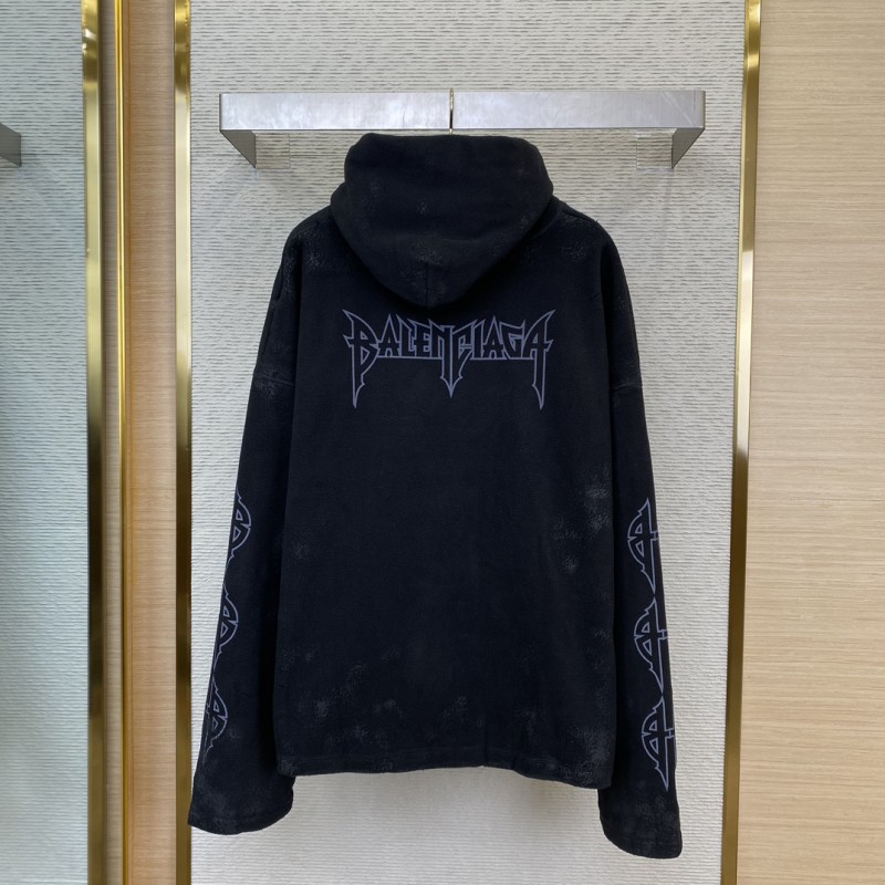Balenciaga Night Scene Printed Aged Hooded Sweatshirt 1
