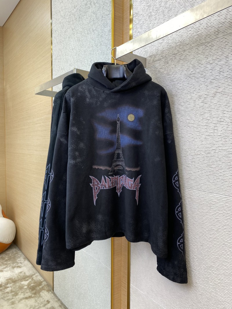 Balenciaga Night Scene Printed Aged Hooded Sweatshirt 3