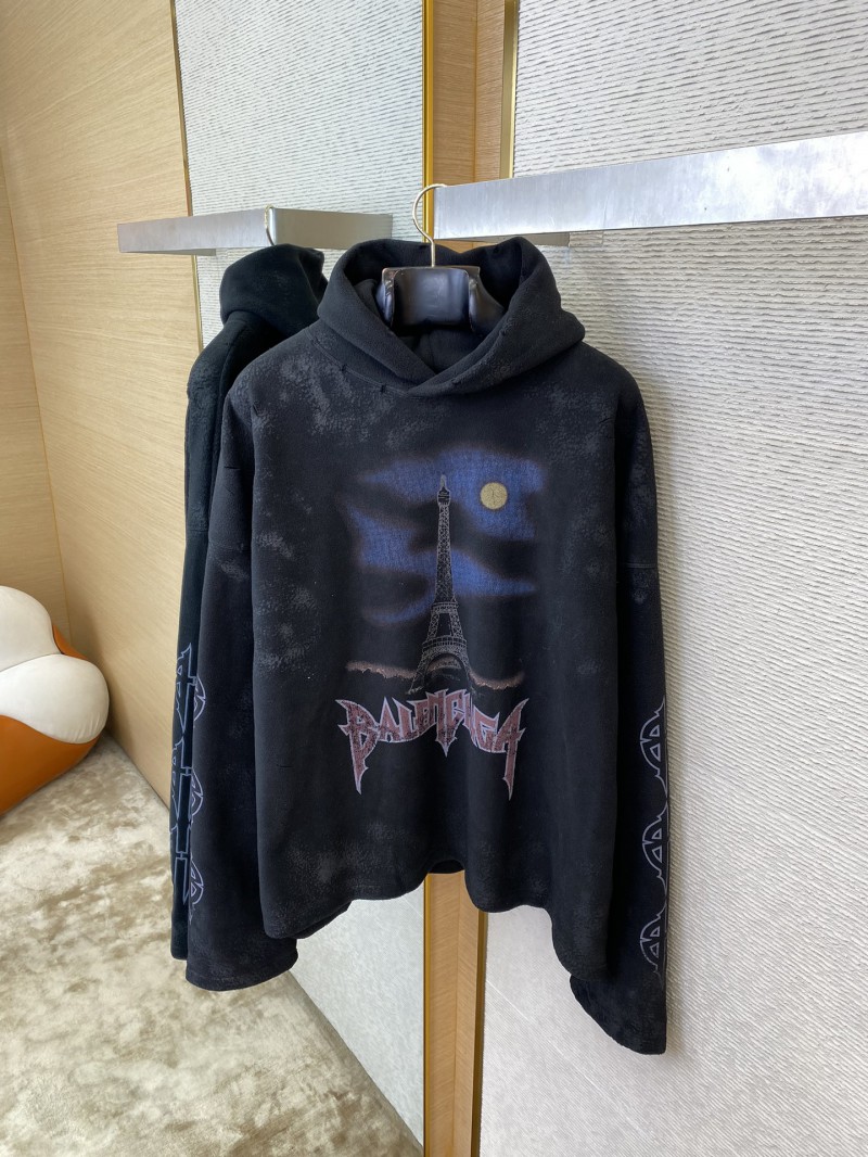 Balenciaga Night Scene Printed Aged Hooded Sweatshirt 5